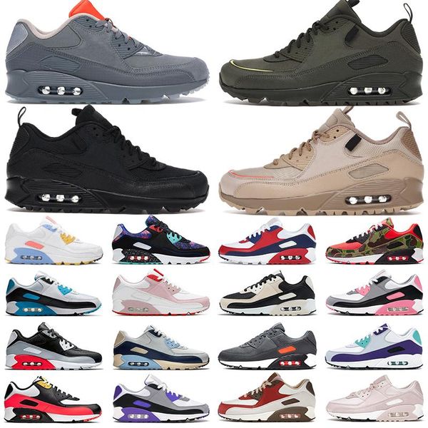 

2021 men women 90 running shoes triple black desert camo reverse duck usa dancefloor green infrared cool grey og volt mens trainers outdoor