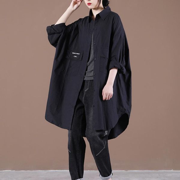 

women's blouses & shirts jmprs oversized women white long sleeve loose cotton punk designed black casual korean pocket ladies