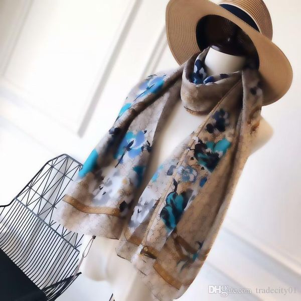 

scarf for woman silk scarf women brand scarves 2021 fashion long scarves size 180x90cm rt2a, Blue;gray