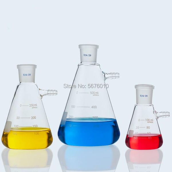 

lab supplies 1pcs 25ml to 2000ml glass vacuum grinding mouth filtration suction flask laboratory filter bottle with upper nozzle