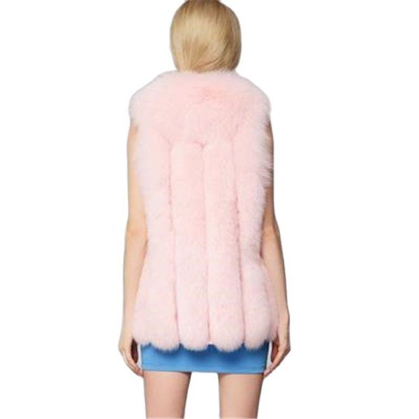 

women's fur & faux woman plus size imitation vest coat warm female thick vests winter furs coats jacket gilet veste, Black