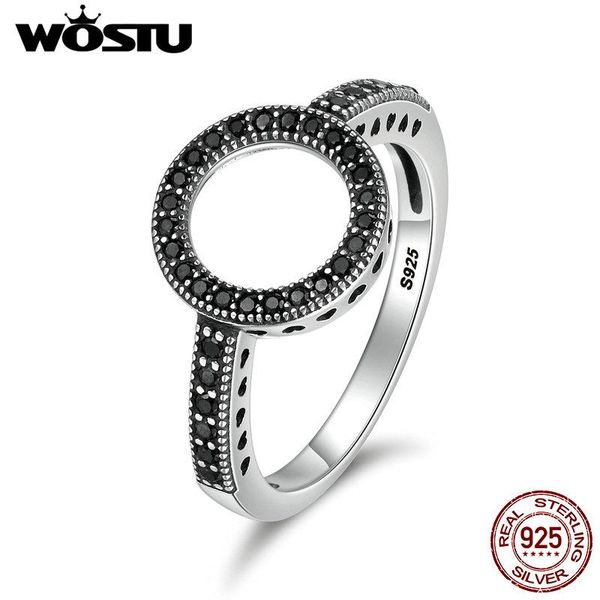 

cluster rings wostu 2021 925 sterling silver lucky circle finger for women fashion brand jewelry fine gift cqr112, Golden;silver