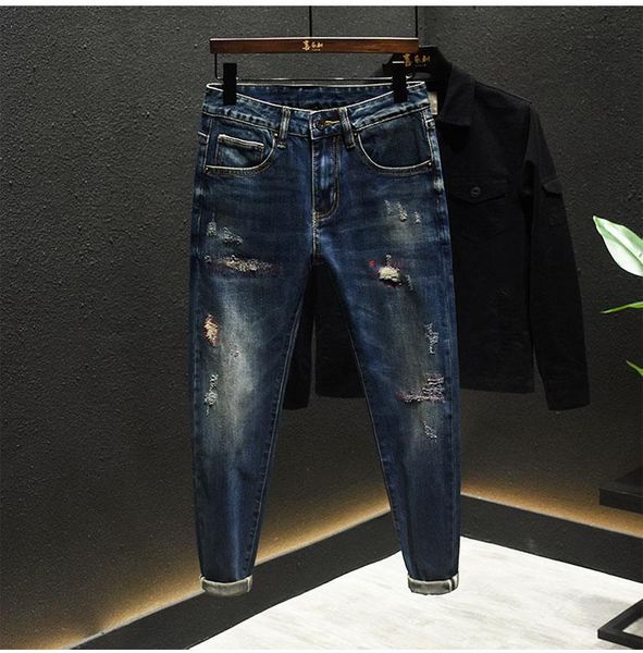 

men's jeans sq10440 fashion 2021 runway luxury european design party style clothing, Blue