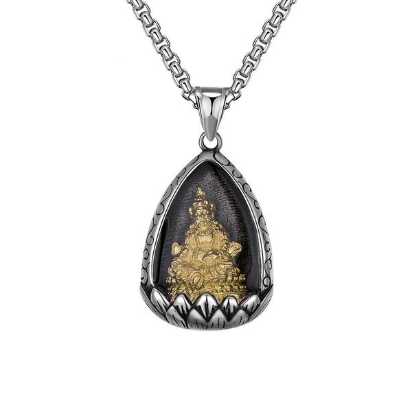

pendant necklaces 2022 titanium steel necklace tathagata guangong buddha vintage stainless patron saint, Silver