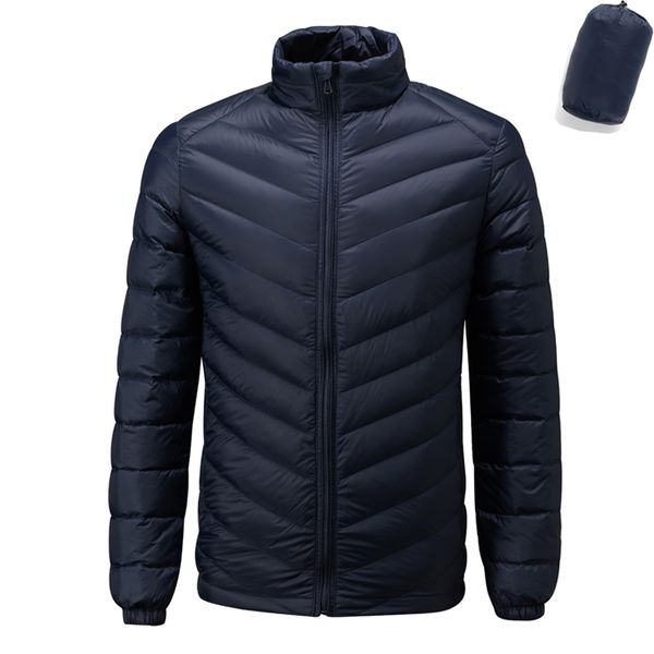 

ultra light 90% white duck down jackets man male windproof warm parka men casual winter coat for men down coat waterproof 210818, Black