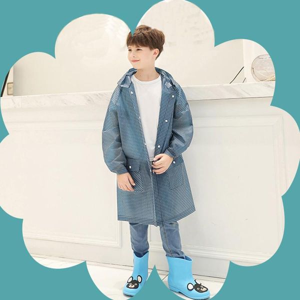 

raincoat walking student children's plaid pocket fashion with schoolbag bit windbreaker for boy 2021 jackets, Blue;gray