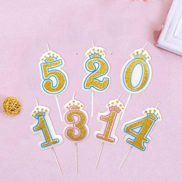 

other festive & party supplies gold powder candle blue number 0-9 cake birthday wedding valentine's day decoration family