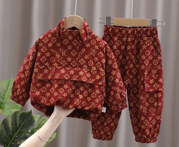 Bebekler Bebek Çocuk Boy İki Parçalı Setleri Kıyafetler Moda Rahat Eşofman Kazak Ceket Kaban Üstleri + Büyük Yan Cep Pantolon Spor Yürüyor Giyim Seti, 6M-5T için