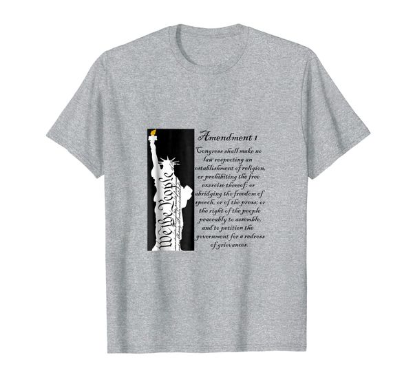 

first amendment shirt, White;black