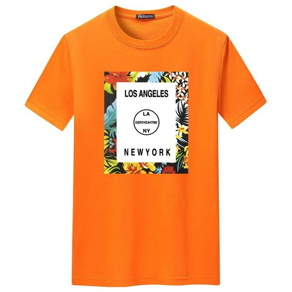 

summer men's leaf print t-shirt short-sleeved fashion casual t-shirts, White;black