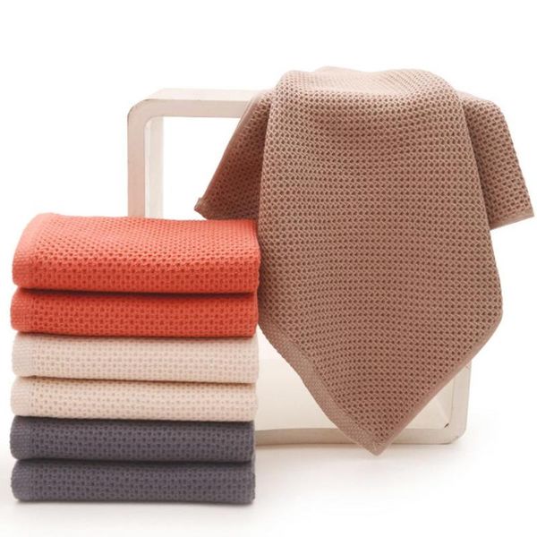 

towel cotton solid color honeycomb grain water absorbent bath 70x140cm