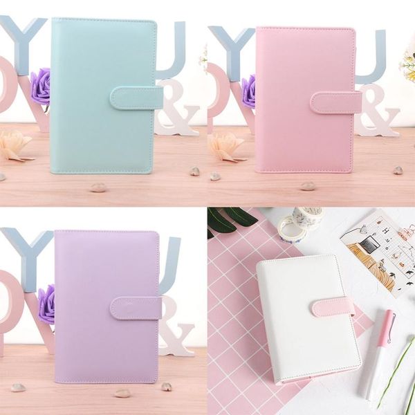 

macaron cute spiral notebooks stationery fine office school personal agenda organizer binder diary weekly planner gift a5 a6 notepads, Purple;pink