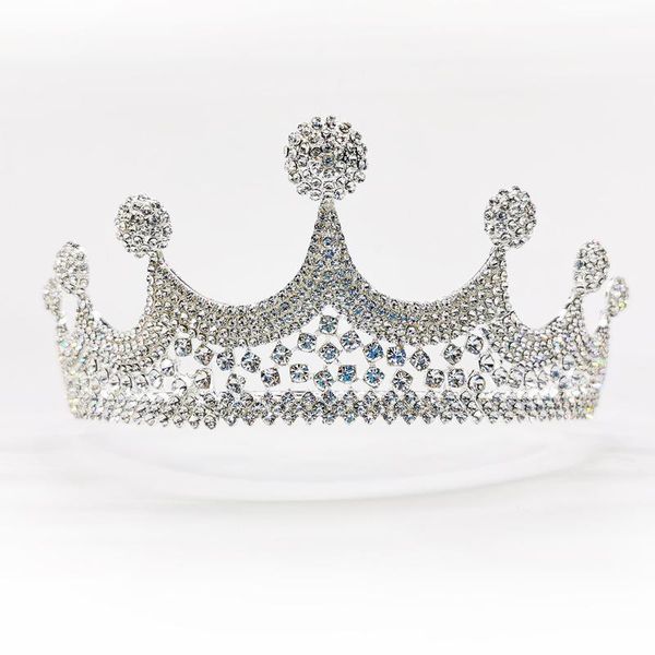 

hair clips & barrettes crystal bridal tiaras crown women royal queen rhinestone baroque pageant diadem vintage wedding accessories je, Golden;silver