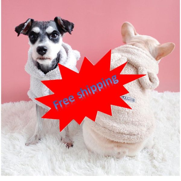 

dog apparel 2021-selling clothes teddy fashion cat small pet spring autumn bear hooded vest coral fleece hoodie schnauzer