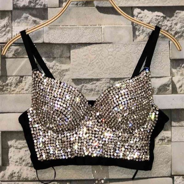

bead bustier corset pearls diamond push up night club bralette women's fashion bra cropped plus size 210625, White