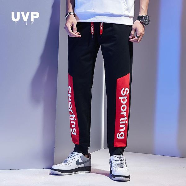 

sports pants men joggers streetwear male trousers elastic waist sweatpants casual tracksuit bottoms man clothing men's, Black