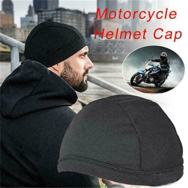 

cycling caps & masks riding cap moisture wicking cooling skull inner liner helmet beanie dome sweatband &4jj30, Black