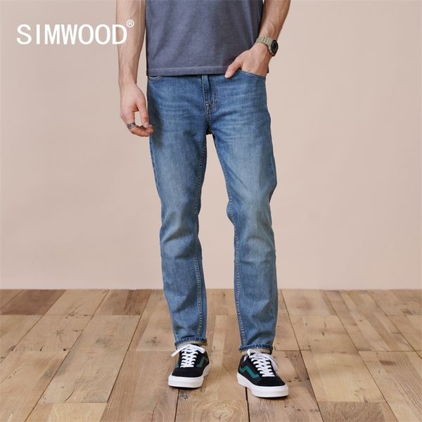 

simwood spring new slim fit tapered jeans men casual basic classical trousers brand clothing sk130283 210320, Blue