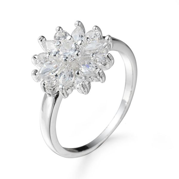 

fashion simple accessories women's creative white zircon ring, Slivery;golden