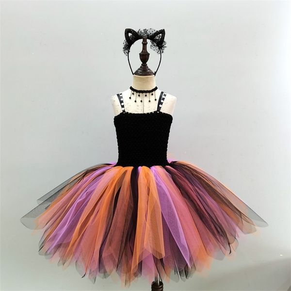 

children's dance costumes girls' stage learning cat's name personalized fluffy dress halloween costume straight, Black;red