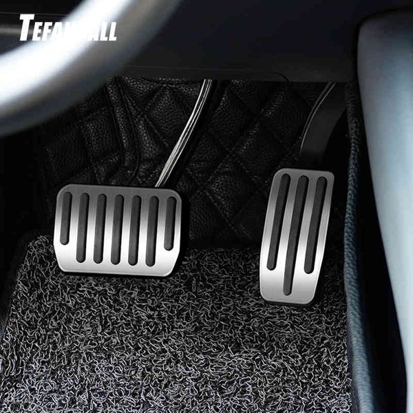 Edelstahl Fuß für Modell X S Gaspedal Gas Kraftstoff Bremse Rest Pedal Pads Matten Zubehör Auto Styling