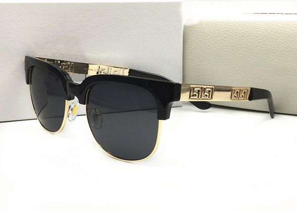 

summer style sunglasses for men women fashion half frame sun glasses uv400 clear lens and coating lens sunwear oculos de sol with box, White;black