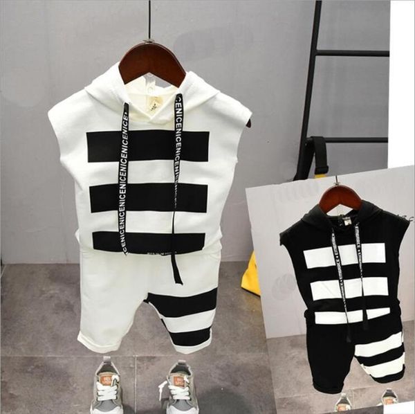 

boys clothes sets summer cotton letter printed child 2pcs t shirt shorts pants children suit 2 6years, White