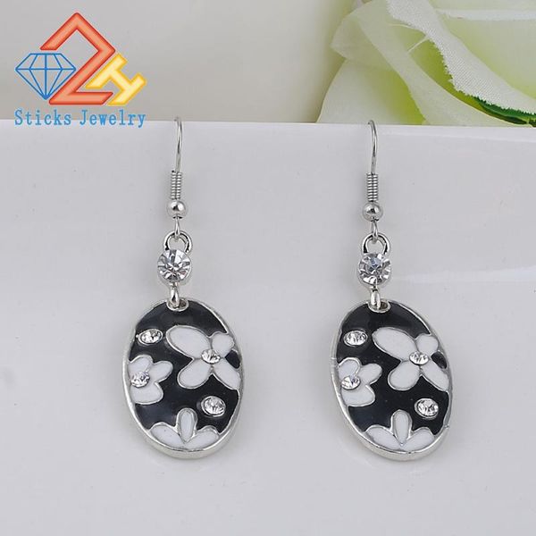 

dangle earrings environmentally friendly materials alloy enamel & chandelier, Silver