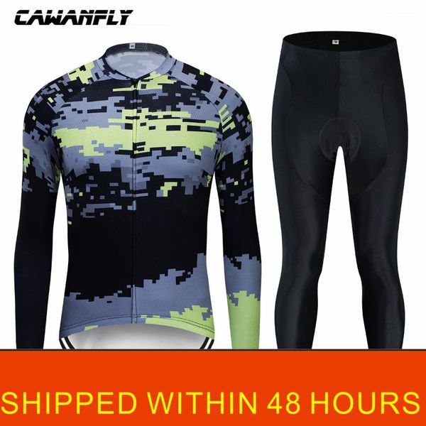 

racing sets mens cycling long sleeve suit jersey clothing bicycle bike clothes fashion sports, Black;blue