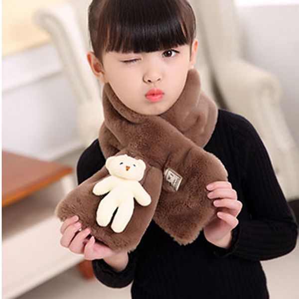 

imitation rabbit hair men and women baby autumn and winter warm cute scarf fashion santa claus children red cross small scarf, Blue;gray