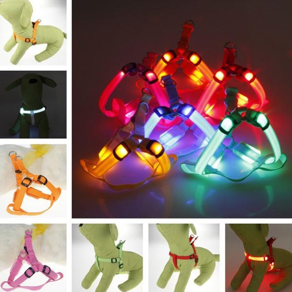 

dog collars & leashes led luminous harness battery (without battery) medium and large leash, harness, pet supplies