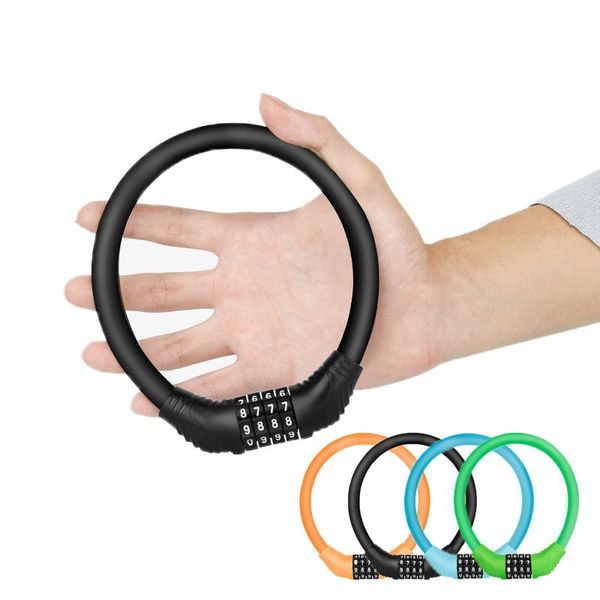 

bike locks digit bicycle chain lock anti-theft anti-cutting zinc alloy motorcycle cycle cable code password accessories