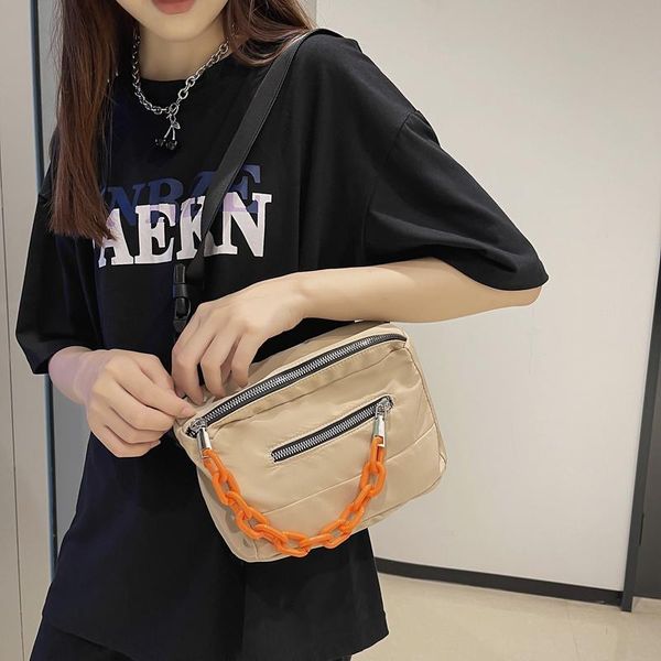

cross body japanese ins fashion brand shoulder messenger bag street neutral soft box square mobile phone female