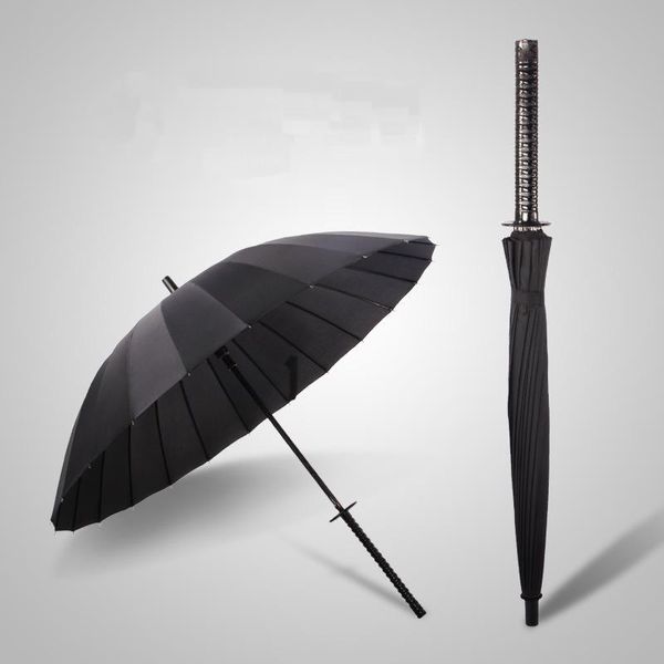 Umbrellas Creative Man Long Handle Samurai Ninja Sword Umbrella Japanese Ninja-like Large Windproof Sun Rain Straight Auto Open