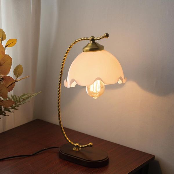 

table lamps xianfan korea glass lampshade metal pole wood base lamp for restaurant kids room reading led eyes protecting lighting