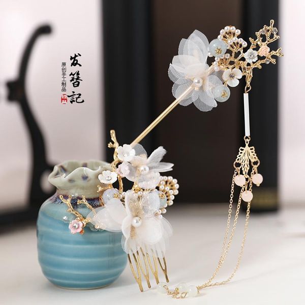 

party masks super fairy beautiful headdress ancient hanfu lolita tassel tuck comb kanzashi hair stick sweet hairpin set accessories