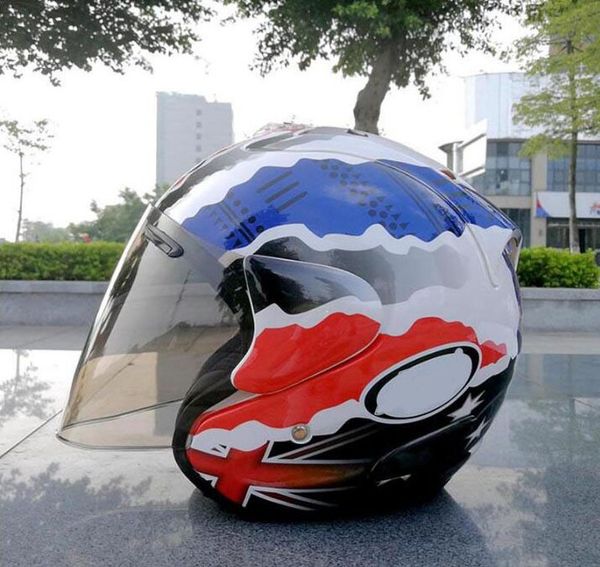 

motorcycle helmet, personality male and female racing uv half helmet