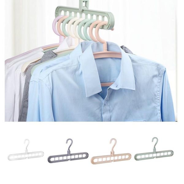 

hangers & racks 1pc 360 rotating multifunctional magic hanger, foldable wardrobe nine hanger holes
