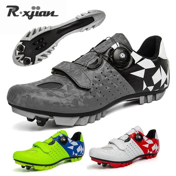 

professional self-locking cycling shoes outdoor breathable mountain bike non-slip sports racing road footwear, Black