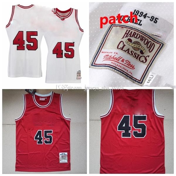 

men 45 michael mitchell & ness white 1994-95 home authentic jersey s-6xl, Black