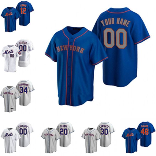 

2021 mets 12 francisco lindor jersey 20 pete alonso 48 jacob degrom 31 mike piazza 40 ramos 45 michael wacha wilson baseball jerseys, Blue;black