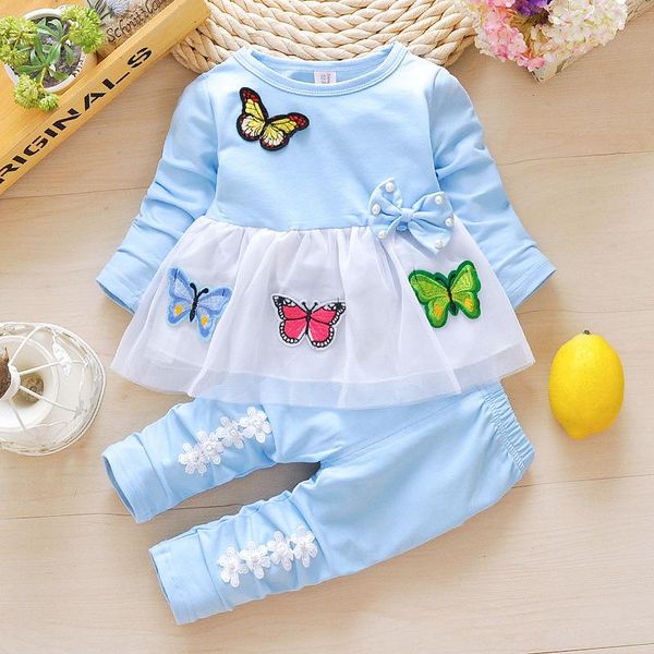 

baby spring autumn clothing set girls fashion cotton +pants 2pcs infant born wendding clothes sets, White