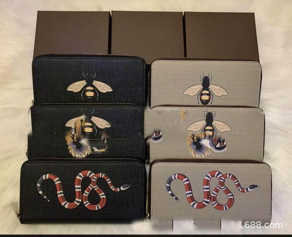 

classic european and american foreign trade explosives men and women universal single zipper animal pattern long wallet handbag l, Red;black