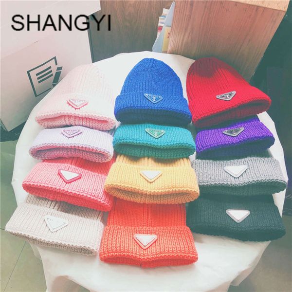 

hat little jasmine 21 autumn winter triangle p-mark parent-child wool knitted, Blue;gray