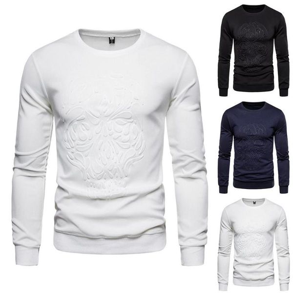 

men's casual shirts long sleeves blouse loose plain round neck sweatshirts, White;black
