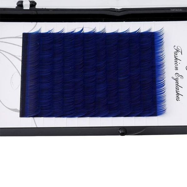 

rows/tray individual false eyelashes extension 0.20mm c d curl makeup tools blue color charming #2607951