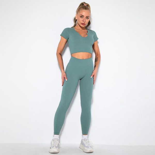 

yoga outfit seamless women set workout sportswear gym clothing fitness high waist leggings sports suit running pants tracksuit