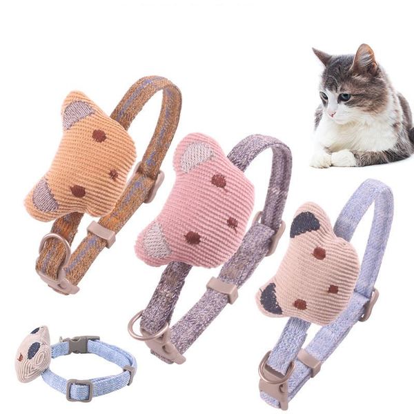 

dog collars & leashes cute cartoon bear pet cat collar adjustable chihuahua bichon dogs necklace puppy cats jewelry accessories