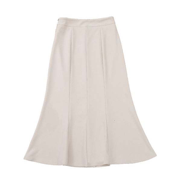 

2021 new simple fishtail skirt, temperament, unified color, petals, split, ol, one-piece, high waist, slim, medium length, spring onhw, Black