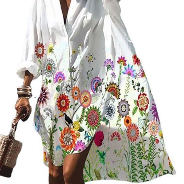 

fashion casual long shirt dress with loose lapel, Black;gray